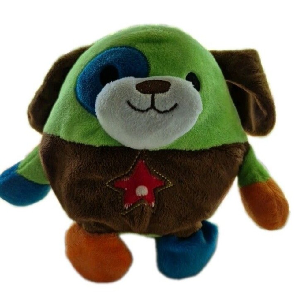 Spark Create Imagine Puppy Dog 8" Plush Stuffed Animal Rattle Green Brown Plush